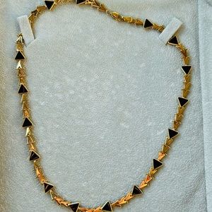 Gold and Onyx 16 inch vintage Fortunoff necklace